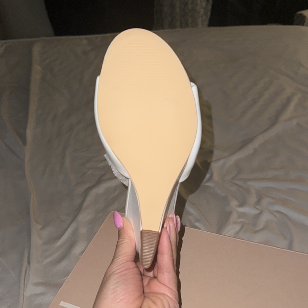 White Open Toe Wedges - Picture 3 of 7